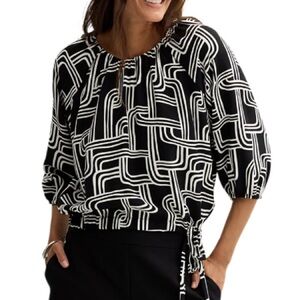 Nine West Cinched Waist Top Black Relinks